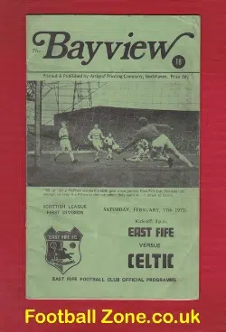 East Fife v Glasgow Celtic 1973