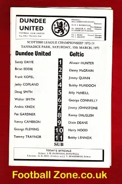Dundee United v Glasgow Celtic 1973