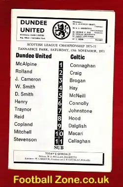 Dundee United v Glasgow Celtic 1971
