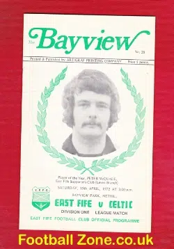 East Fife v Glasgow Celtic 1972