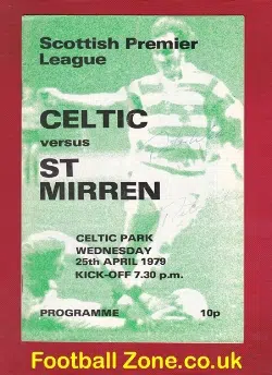 Glasgow Celtic v St Mirren 1979 – Signed Autographed