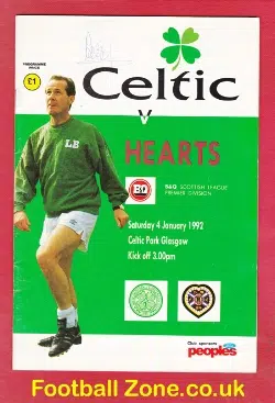 Glasgow Rangers v Heart of Midlothian Hearts 1992 - SIGNED
