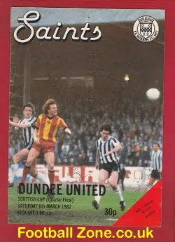 St Mirren v Dundee United 1982 - Multi Autographed SIGNED