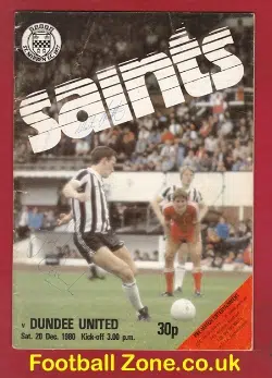 St Mirren v Dundee United 1980 - Multi Autographed SIGNED