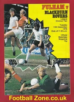 Fulham v Blackburn Rovers 1976 + Bobby Moore + George Best