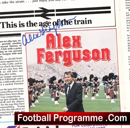 Aberdeen v Glasgow Celtic 1985 – Alex Ferguson Autograph SIGNED