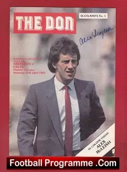 Aberdeen v Glasgow Celtic 1985 – Alex Ferguson Autograph SIGNED