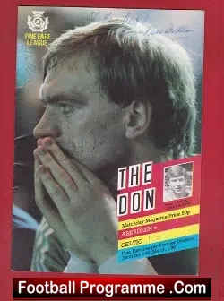 Aberdeen v Glasgow Celtic 1987 – Multi Autographs SIGNED