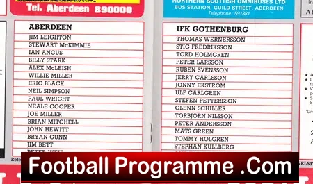 Aberdeen v Gothenburg 1986 – Autographed SIGNED