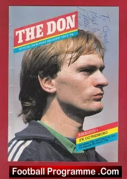 Aberdeen v Gothenburg 1986 – Autographed SIGNED