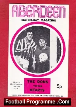 Aberdeen v Heart Of Midlothian Hearts 1971