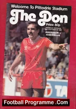Aberdeen v Hibernian Hibs 1981 – Signed Andy Watson