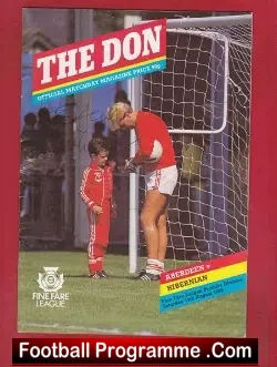 Aberdeen v Hibernian Hibs 1985 – Multi Autographed