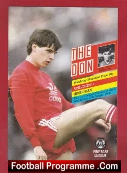 Aberdeen v Hibernian Hibs 1986 – Autographed Signed
