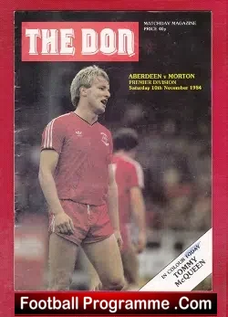 Aberdeen v Greenock Morton 1984 – Multi Autographed SIGNED