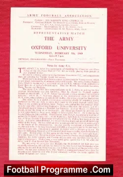 Army v Oxford University 1949 - Representative Match - football programme