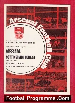 Arsenal v Nottingham Forest 1969