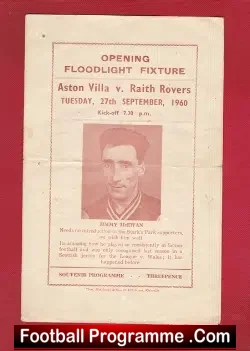 Aston Villa v Raith Rovers 1960 – Opening Of The New Floodlights