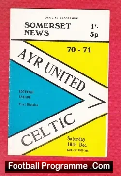Ayr United v Glasgow Celtic 1970