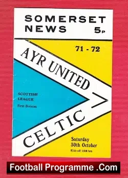 Ayr United v Glasgow Celtic 1971
