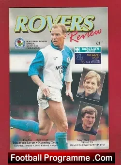 Blackburn Rovers v Kettering Town 1992 - FA Cup - football programme