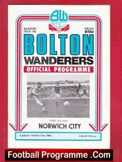 Bolton Wanderers v Norwich City 1980