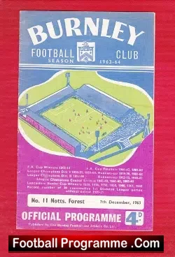 Burnley v Nottingham Forest 1963