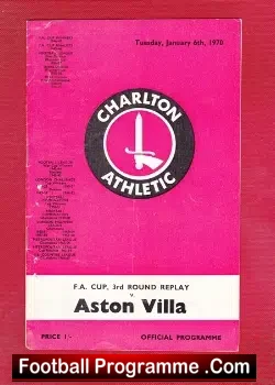 Charlton Athletic v Aston Villa 1970 – FA Cup