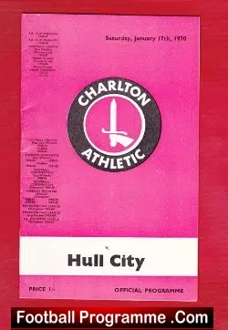Charlton Athletic v Hull City 1970 - football programme