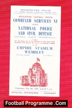 Combined Services v Police & Civil Defence 1945 – Wembley
