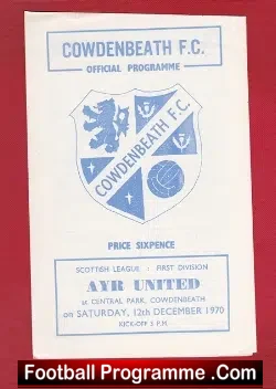 Cowdenbeath v Ayr United 1970