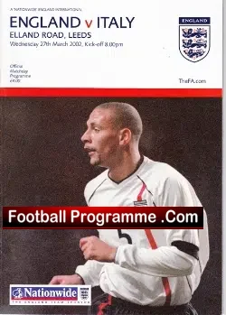 England v Italy 2002 – at Leeds Plus Match Ticket