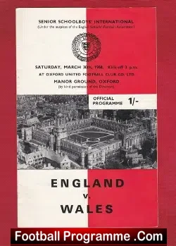 England v Wales 1968 – Schoolboys at Oxford