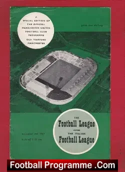 Football League v Italy Football League 1961 – at Man Utd 1