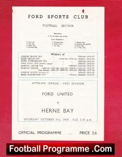 Ford United v Herne Bay 1959