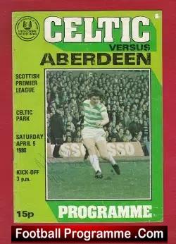 Glasgow Celtic v Aberdeen 1980 – Signed Autograph