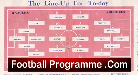 Glasgow Rangers v Aberdeen 1954 – Scottish Cup Semi Final
