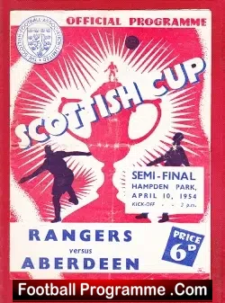 Glasgow Rangers v Aberdeen 1954 – Scottish Cup Semi Final