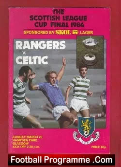 Glasgow Rangers v Glasgow Celtic 1984 - Scottish Cup Final - football programme