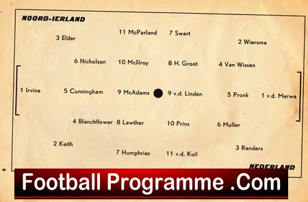 Holland v Northern Ireland 1962