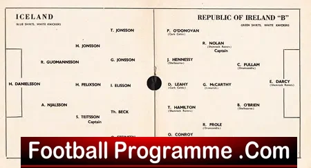 Ireland v Iceland 1960 – B international – Dublin