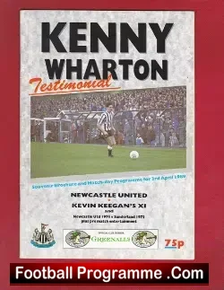 Kenny Wharton Testimonial Benefit Newcastle United 1989 + Gazza