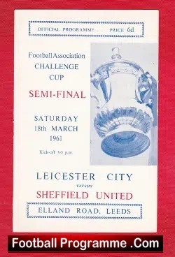 Leicester City v Sheffield United 1961 - FA Cup Semi Final - football programme