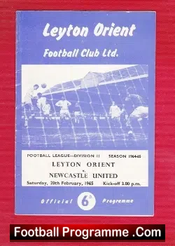 Leyton Orient v Newcastle United 1965