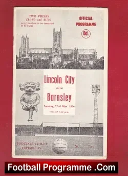 Lincoln City v Barnsley 1966 - football programme