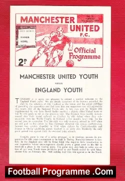Manchester United v England 1967 – Youth Match + Brooking