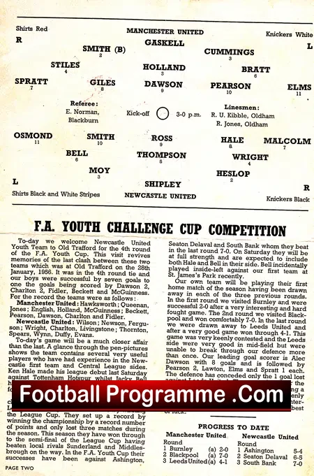 Manchester United v Newcastle United 1958 – Youth Plus Token