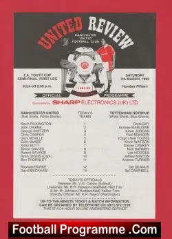 Manchester United v Tottenham 1992 – Youth Cup Semi + Beckham