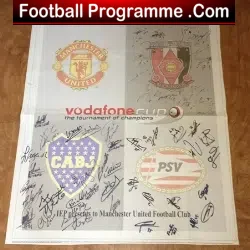 Manchester United Vodaphone Cup Signed Tournament Flag 2004 - football programme