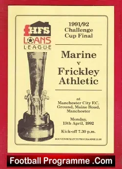 Marine Athletic v Frickley Athletic 1992 – Cup Final at Man City